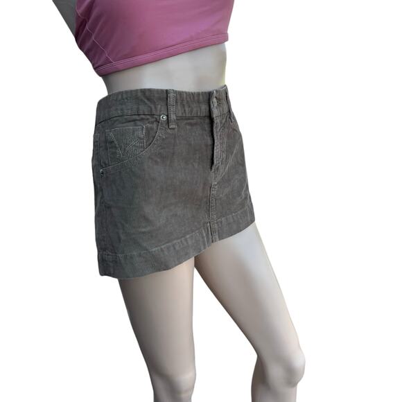 New Citizens of Humanity by Jerome Dahan Brown Corduroy Micro Mini Skirt Size 28 - Picture 2 of 11